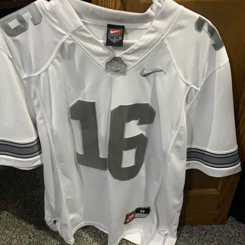 Men’s Silver and Gray Ohio State Jersey JT Barrett